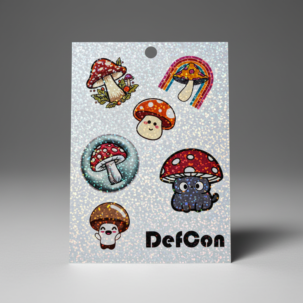 Custom Mushroom Holographic stickers | limited edition |