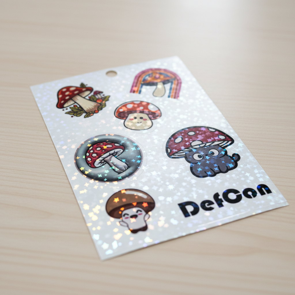 Custom Mushroom Holographic stickers | limited edition |