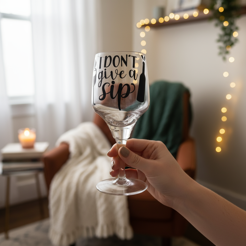 I Don’t give a sip wine glass