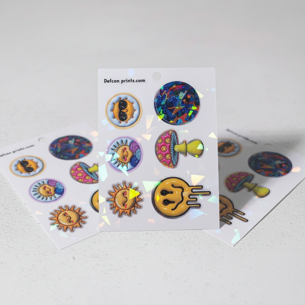 3D illusion Holographic Kiss Cut Stickers 4-Pack