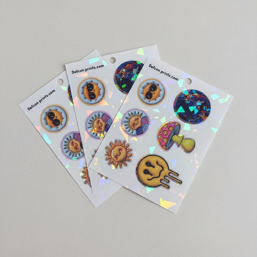 3D illusion Holographic Kiss Cut Stickers 4-Pack