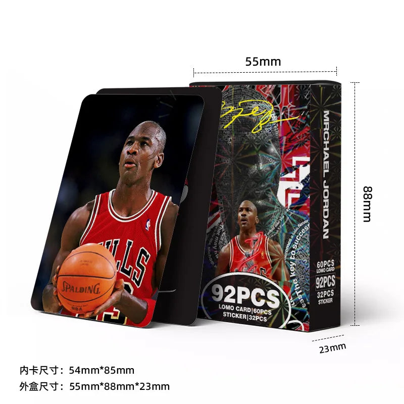 Sports Star 60+32pcs/MJ Photo Card Fan Collection Card HD Postcard Fan Gift