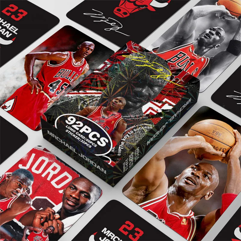 Sports Star 60+32pcs/MJ Photo Card Fan Collection Card HD Postcard Fan Gift