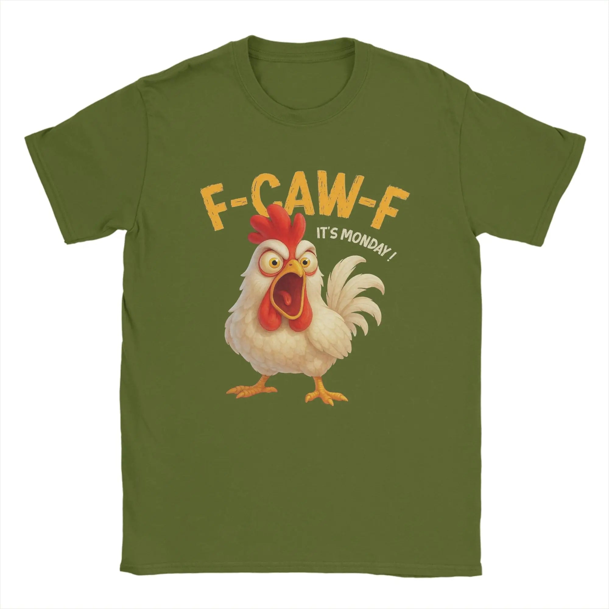 F-CAW-F It’s Monday Funny |Angry Chicken Meme | T Shirts Men's Cotton