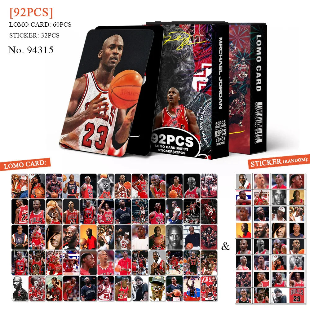 Sports Star 60+32pcs/MJ Photo Card Fan Collection Card HD Postcard Fan Gift